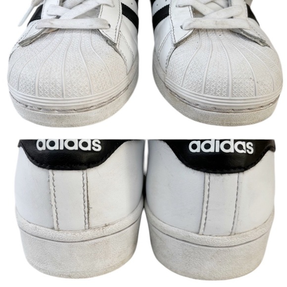 Adidas Originals Superstar Sneakers Size 7 White Leather Signature Shell Toe - Picture 7 of 12